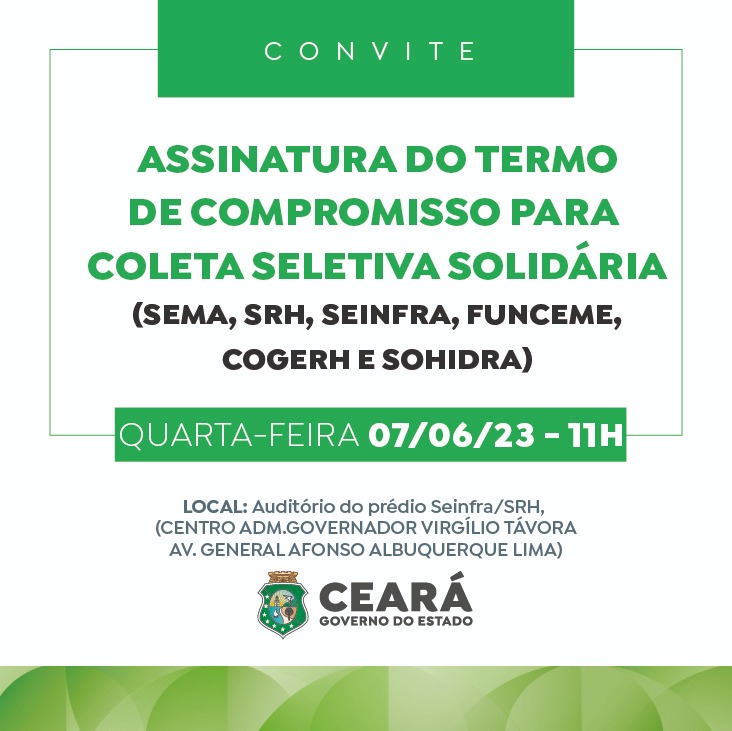 Seplag assina com a SEMA e a Socrelp termo de compromisso para adesão ao  programa Coleta Seletiva Solidária - Secretaria do Meio Ambiente